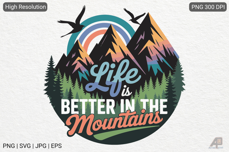 Vintage Mountain Adventure SVG PNG Sublimation