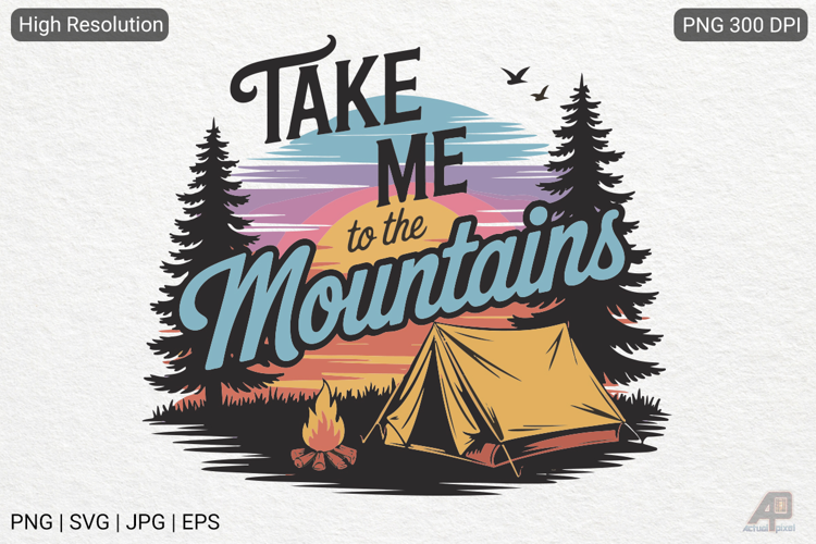 Vintage Mountain Adventure SVG PNG Sublimation