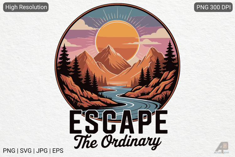 Vintage Mountain Adventure SVG PNG Sublimation