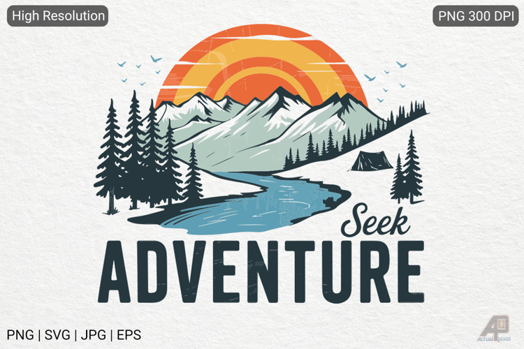 Vintage Mountain Adventure SVG PNG Sublimation