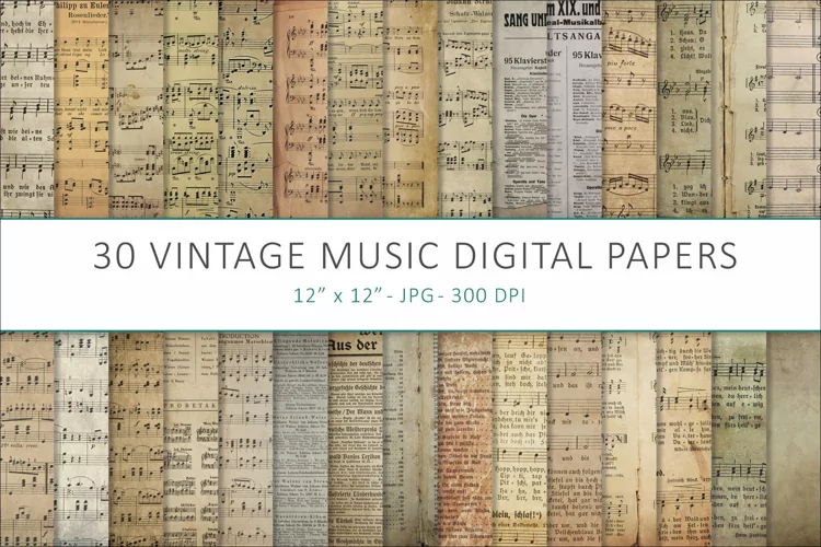 Vintage Music Digital Paper