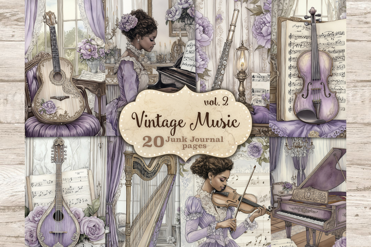 Vintage Music Junk Journal Paper | Victorian Woman Ephemera