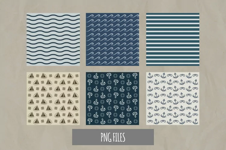 Vintage Nautical Seamless Pattern Paper Pack