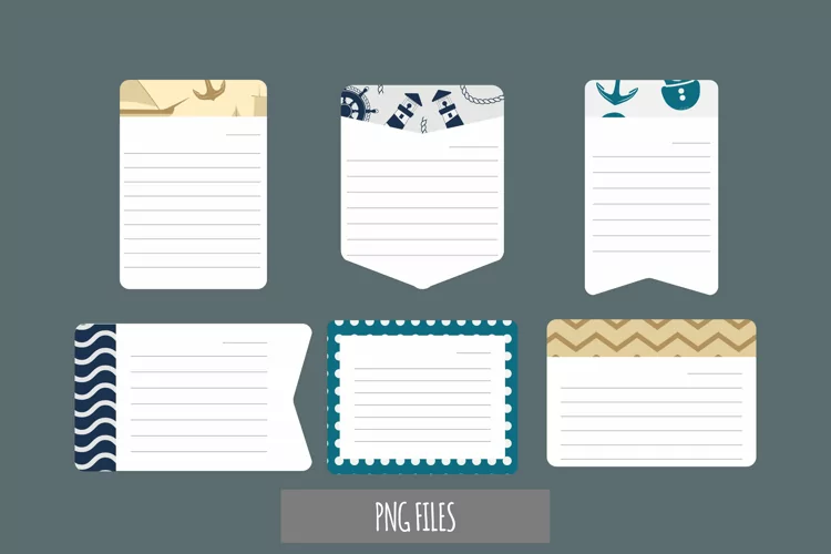 Vintage Nautical Seamless Pattern Shaped Journaling Area