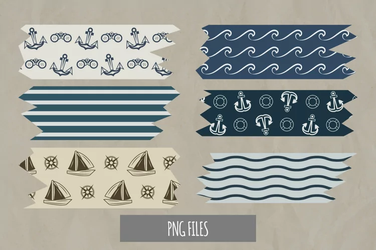 Vintage Nautical Seamless Pattern Tape