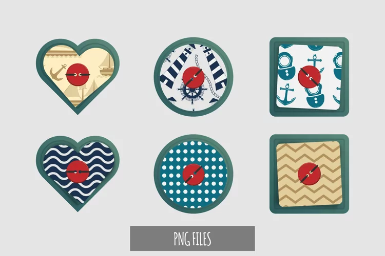 Vintage Nautical Seamless Pattern with Buttons