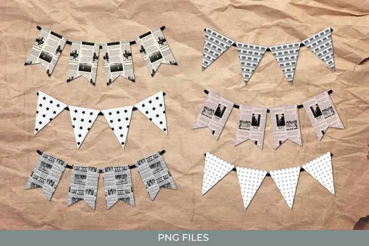Vintage New York Article in Newspaper Bunting Banner