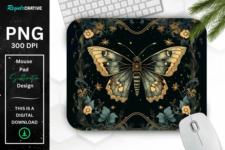 Vintage Night Moth Mouse Pad