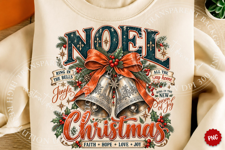 Vintage Noel Jingle Christmas Bells PNG