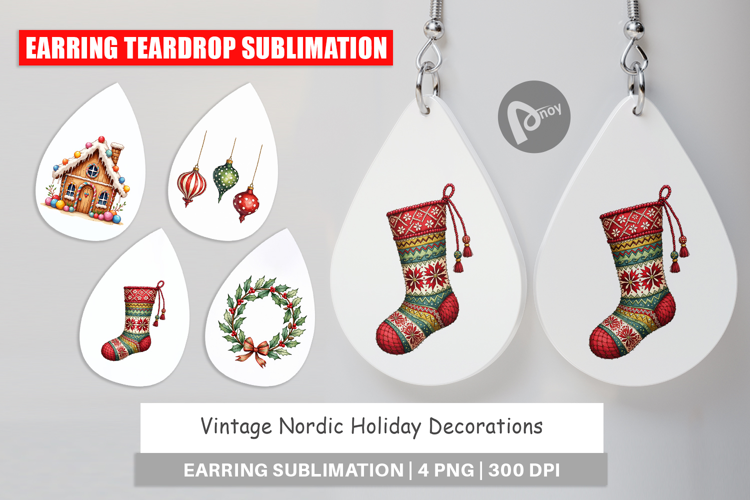 Nordic Holiday Decorations Earring
