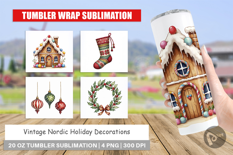Nordic Holiday Decorations Tumbler
