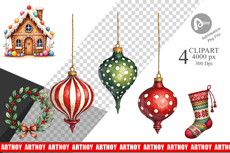 Nordic Holiday Decorations Clipart