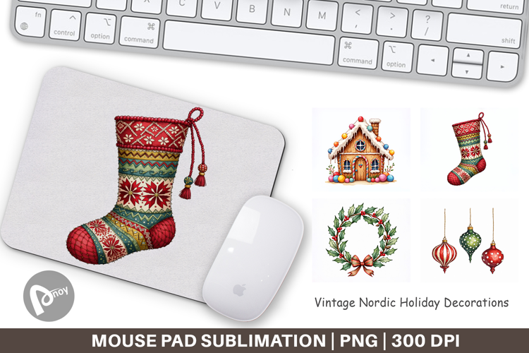 Nordic Holiday Decorations Mouse Pad