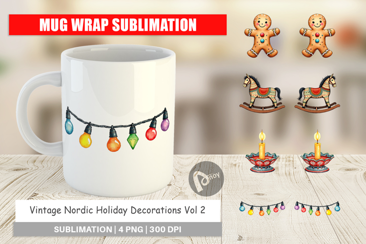 Nordic Holiday Decorations Mug Wrap