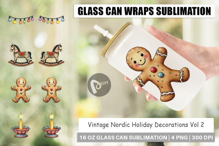 Nordic Holiday Decorations Glass Can