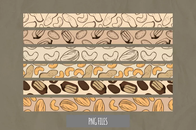 Vintage Nuts Seamless Pattern Stripe