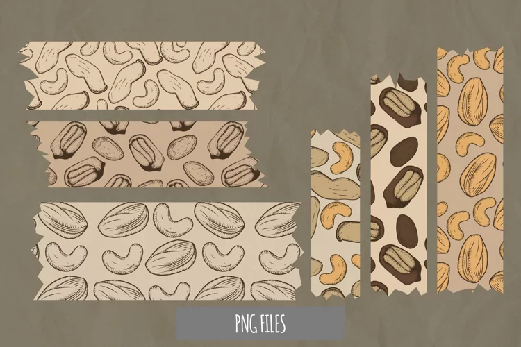 Vintage Nuts Seamless Pattern Tape