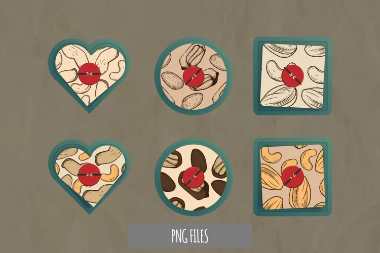 Vintage Nuts Seamless Pattern Button