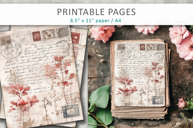 romantic antique paper background, scrapbook paper