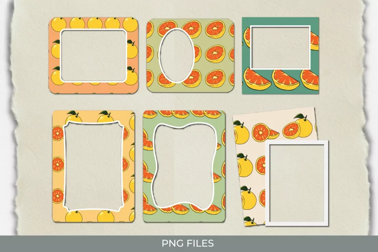 Vintage Orange Seamless Pattern Frames