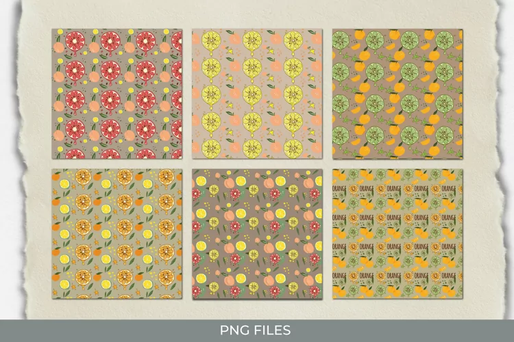 Vintage Orange Seamless Pattern Paper Pack