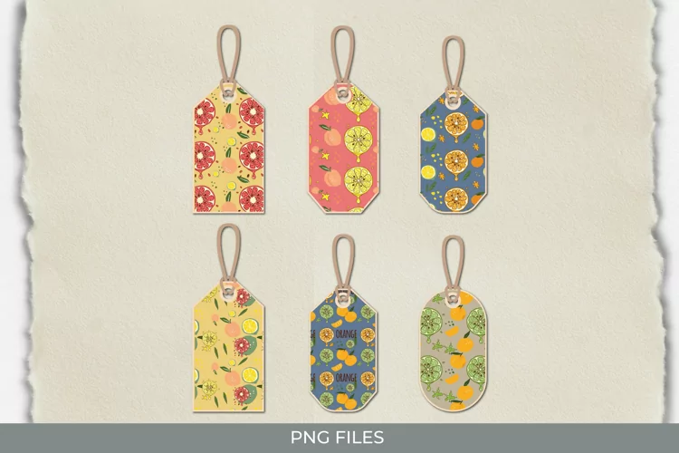 Vintage Orange Seamless Pattern Shaped Tag