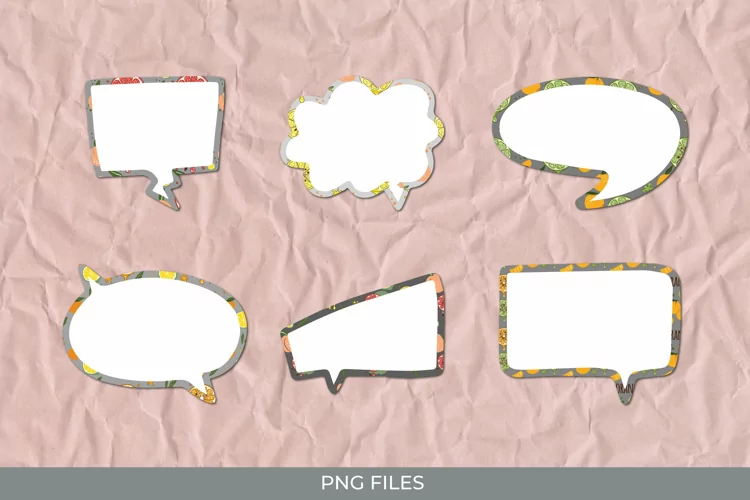 Vintage Orange Seamless Pattern Speech Bubble