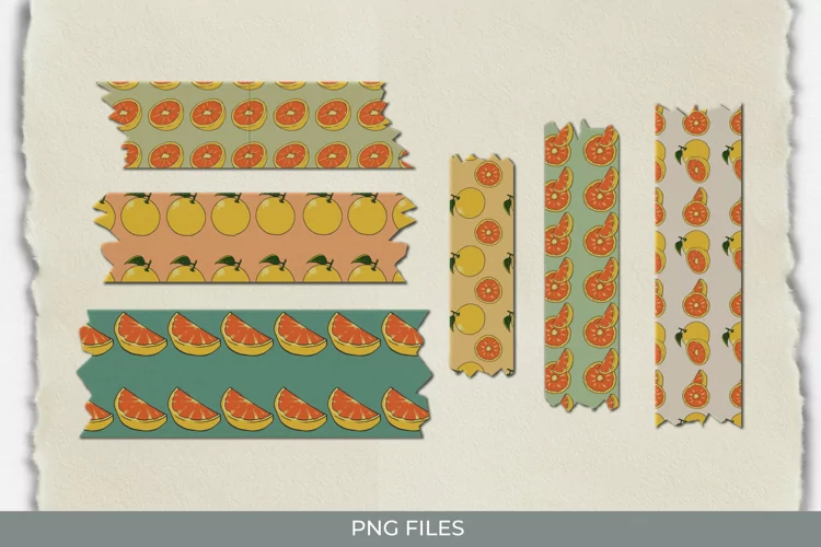 Vintage Orange Seamless Pattern Tape