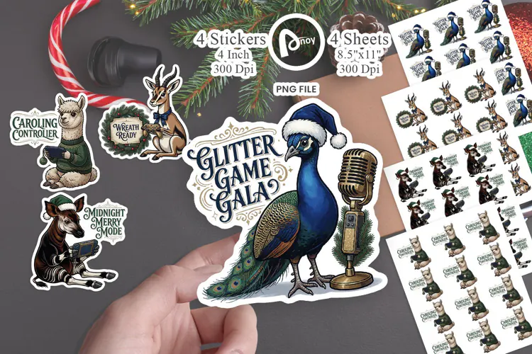 Vintage Ornament Quest Gamer Pets Sticker
