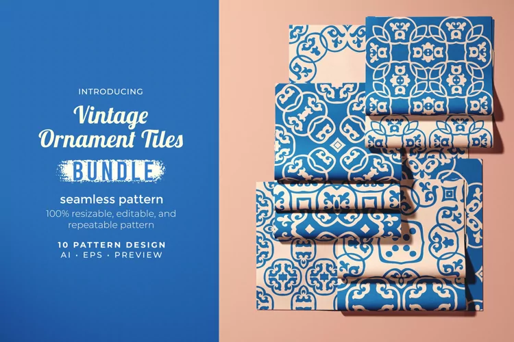 Vintage Ornament Tiles - Seamless Pattern