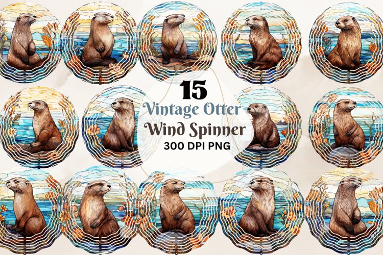 Vintage Otter Wind Spinner Bundle