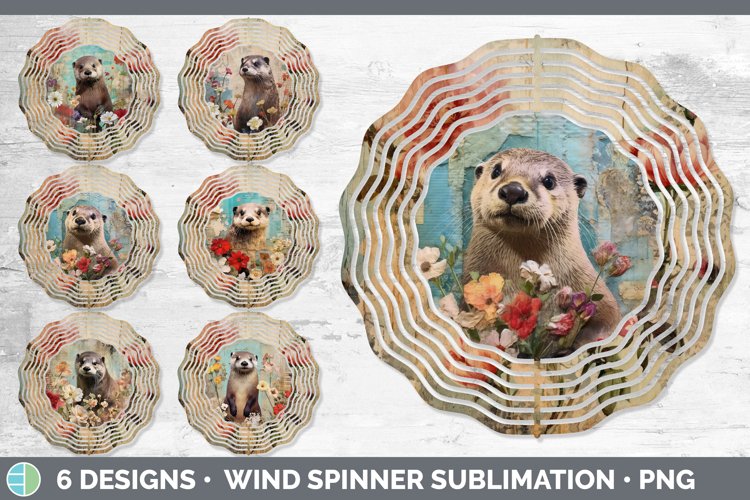 Vintage Otter Wind Spinner | Sublimation Spinner Designs Bun