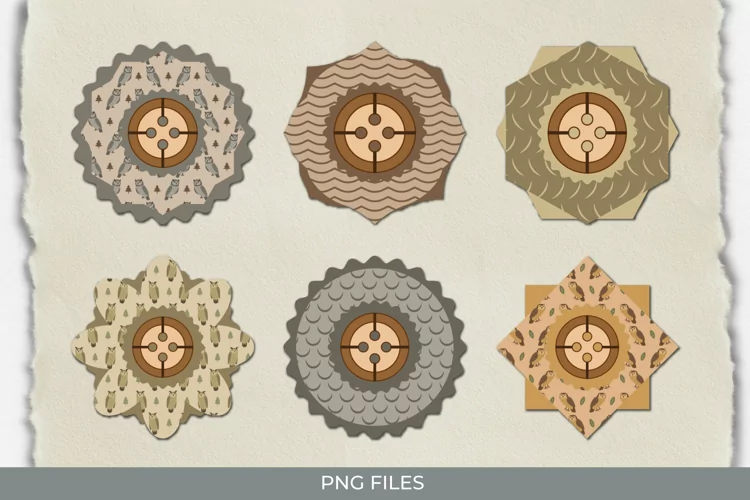 Vintage Owl Pattern with Buttons