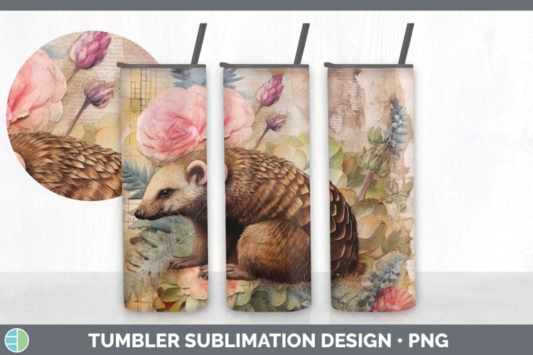 Vintage Pangolin Tumbler | Sublimation 20 oz Skinny Tumbler
