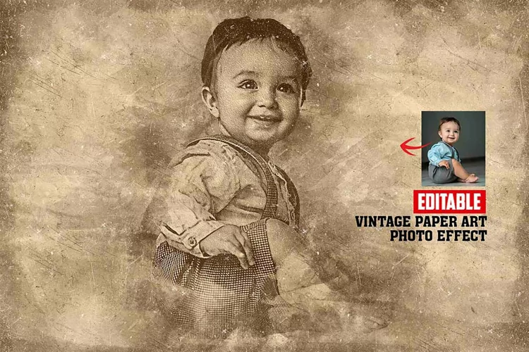 Vintage Paper Art Photo Effect