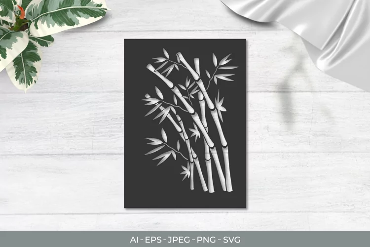 Vintage Papercut Stencil Bamboo