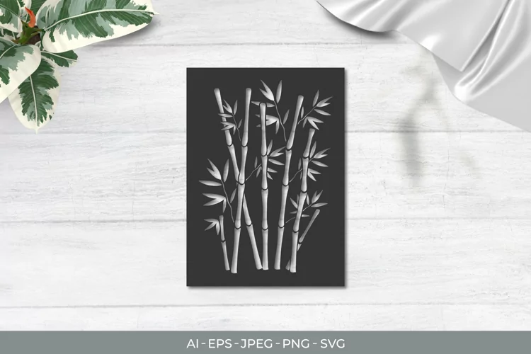 Vintage Papercut Stencil Bamboo
