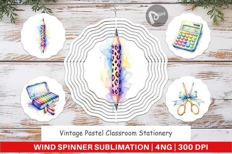 Vintage Pastel Classroom Wind Spinner