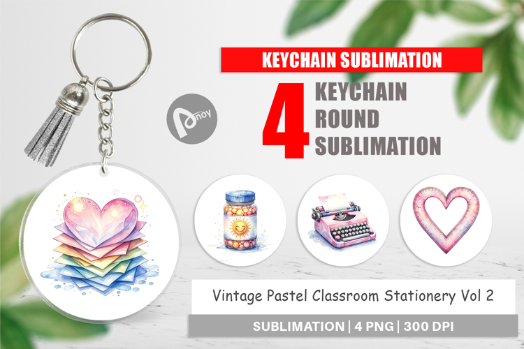 Vintage Pastel Classroom Keychain