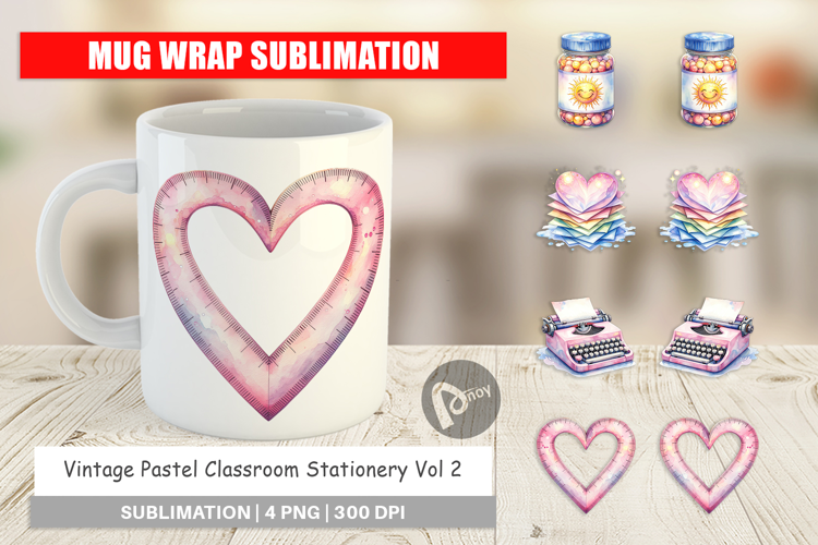Vintage Pastel Classroom Mug Wrap