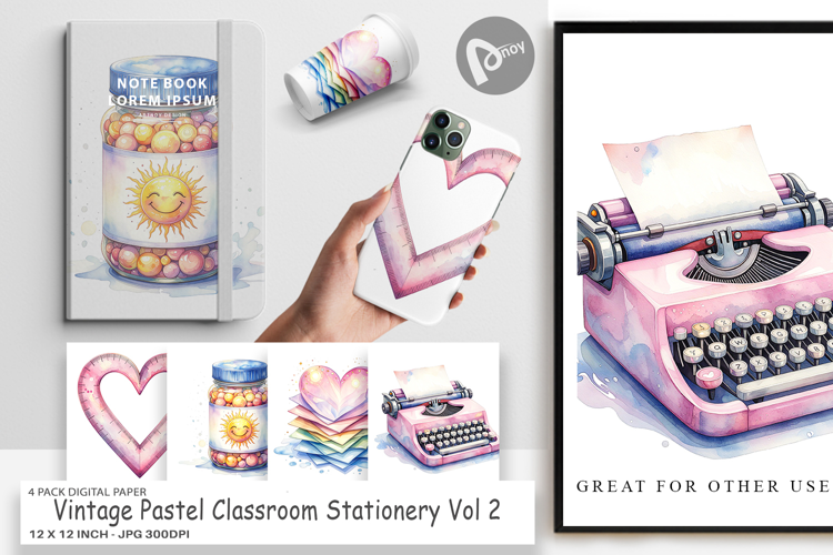 Vintage Pastel Classroom Digital Paper