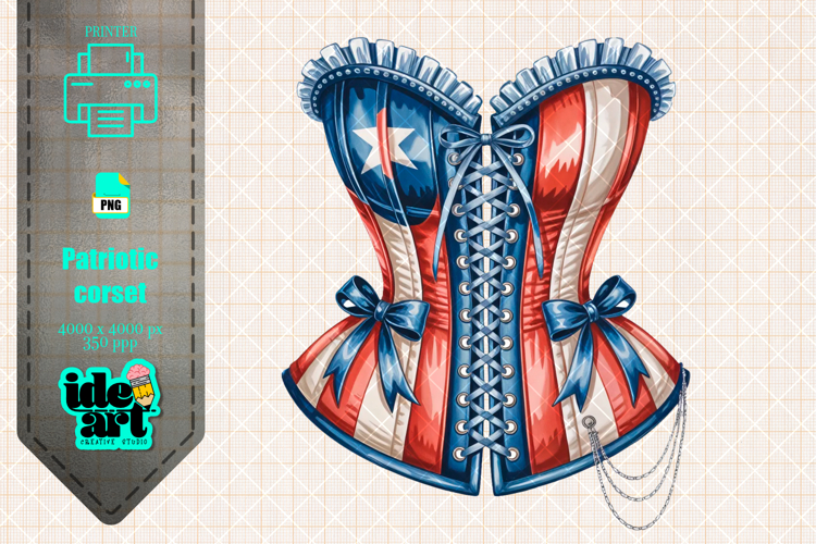 Vintage patriotic puerto rican corset