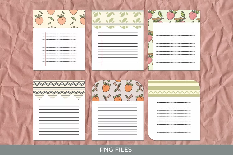 Vintage Peach Seamless Pattern Shaped Journaling Area