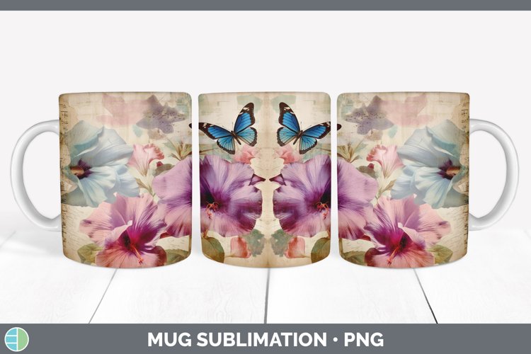 GorgeousDecoupage Petunias Mug Wrap design.