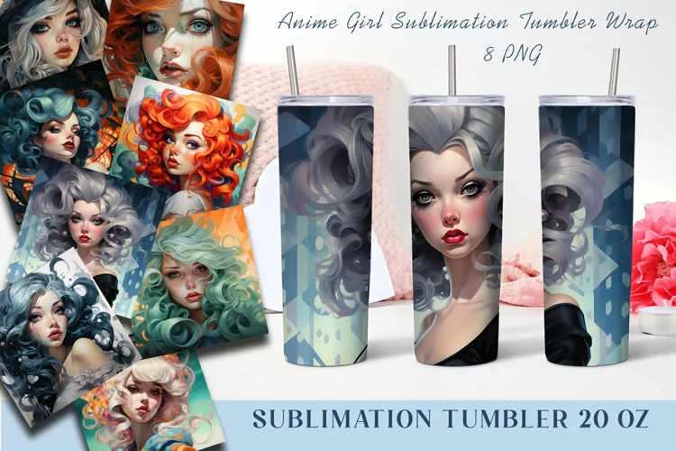 Anime Girl Sublimation Tumbler Wrap