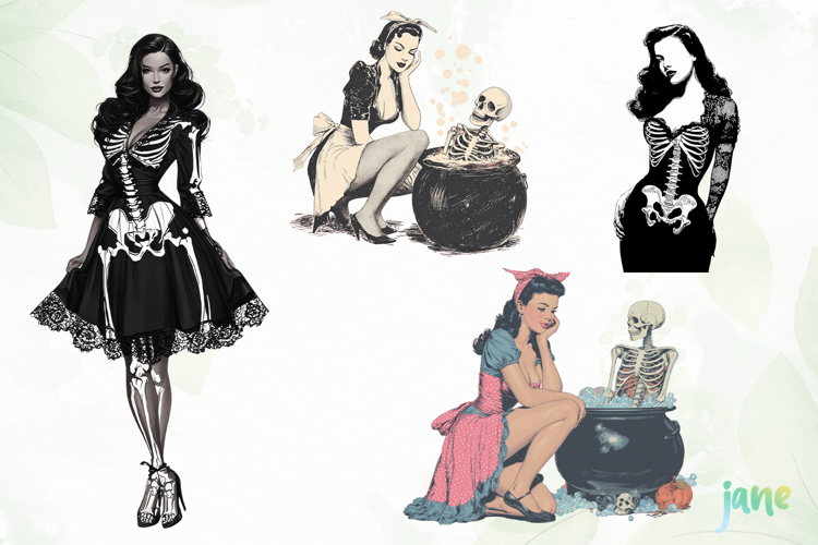 Vintage Pin up Girl Halloween