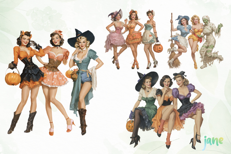 Vintage Pin up Girl Halloween