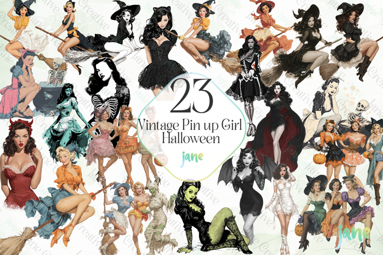 Vintage Pin up Girl Halloween