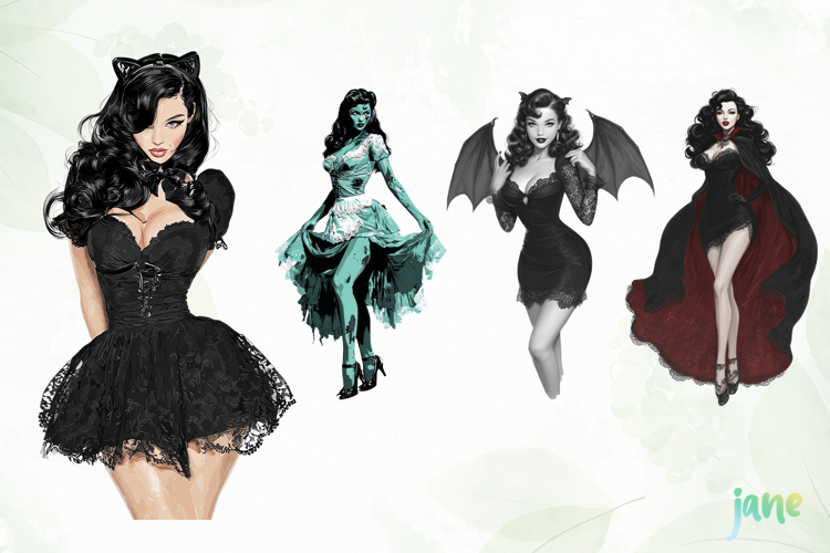 Vintage Pin up Girl Halloween