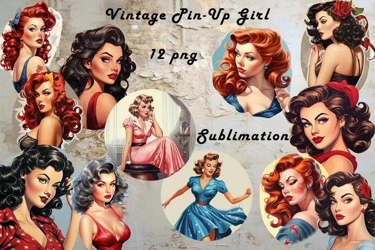 Vintage Pin-Up Girl Sublimation